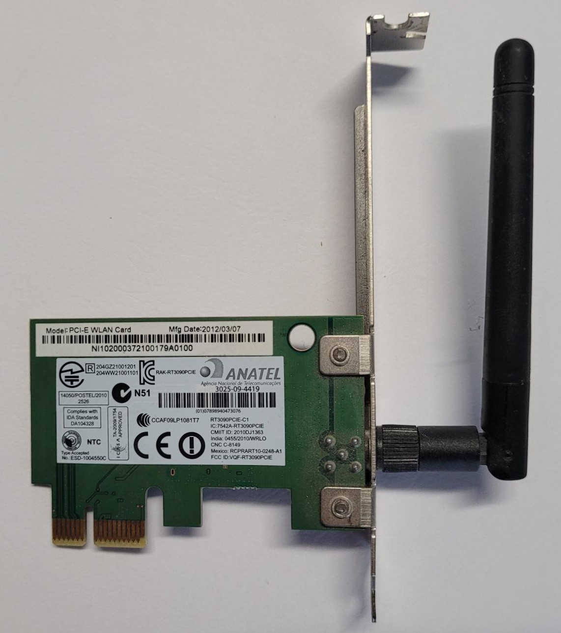 PC Computer Anatel 3025-09-4419 WN7601R-H1 netwerkkaart - met antenne - Afbeelding 2