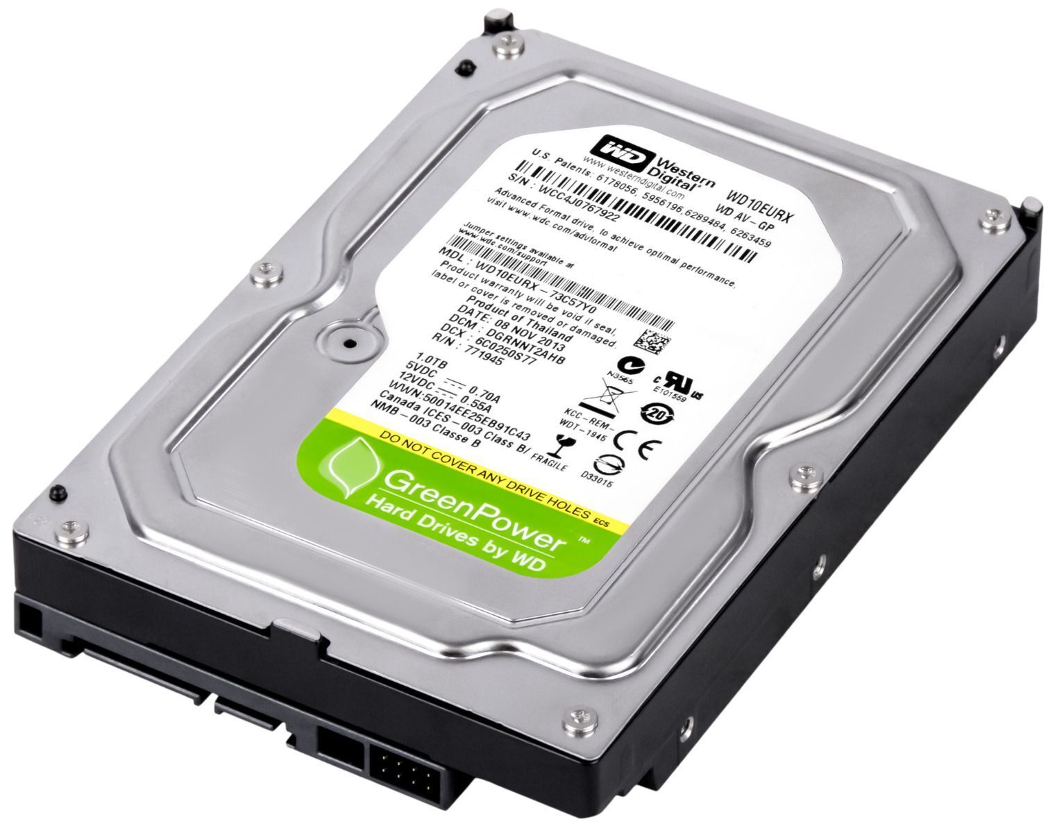 HARDE SCHIJF WD GREEN WD10EURX AV-GP 1TB 5400rpm 64MB CACHE SATA III 3,5'' inch - Afbeelding 2