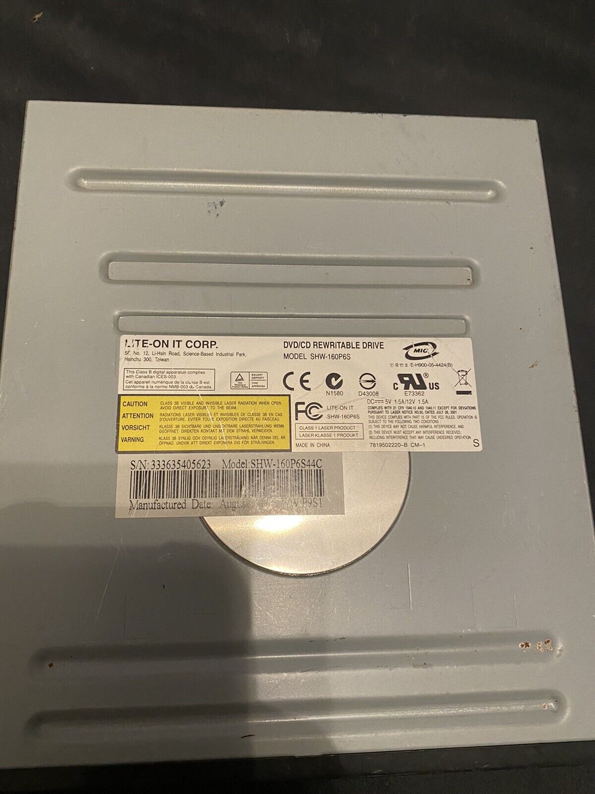 LITE-ON DVD/CD HERSCHRIJFBARE IDE-SCHIJFMODEL SHW-160P6S