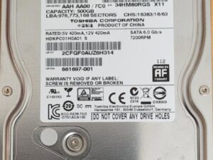 Toshiba DT01ACA050, 500GB SaTa HDD 7200RPM