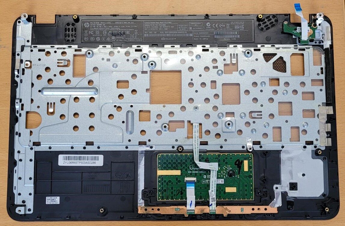 Palmrest Touchpad HP Pavilion 15-e EAR65003070 Jte36r65tp503 Origineel incl. flatcable powerbutton met board - Afbeelding 2