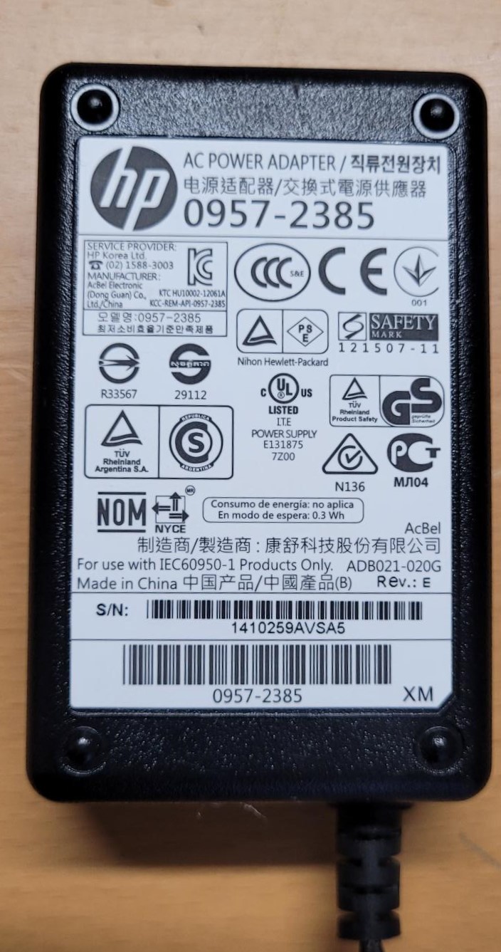 0957-2385 Ac Adapter Lader Voeding 22V 455ma Voor Hp 1010 1012 1510 1512 1513 1514 1518 2515 2540 - Afbeelding 2