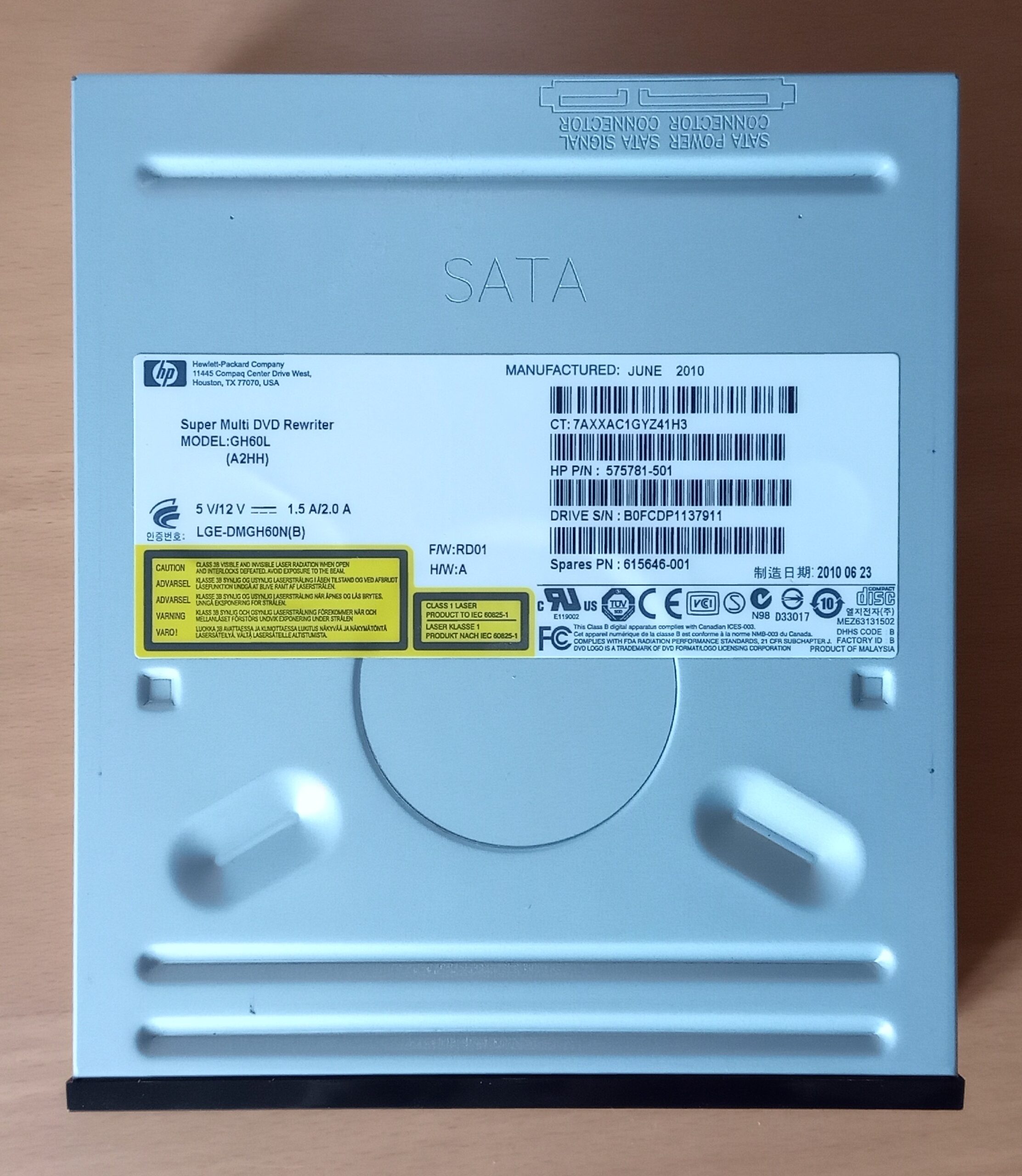 HP 575781-501 DVD/RW DL Writer SATA Optical Drive