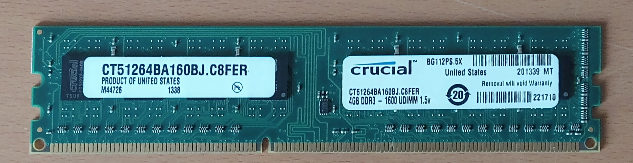 CT51264BA160BJ.C8FER Crucial 4GB DDR3-1600MHz