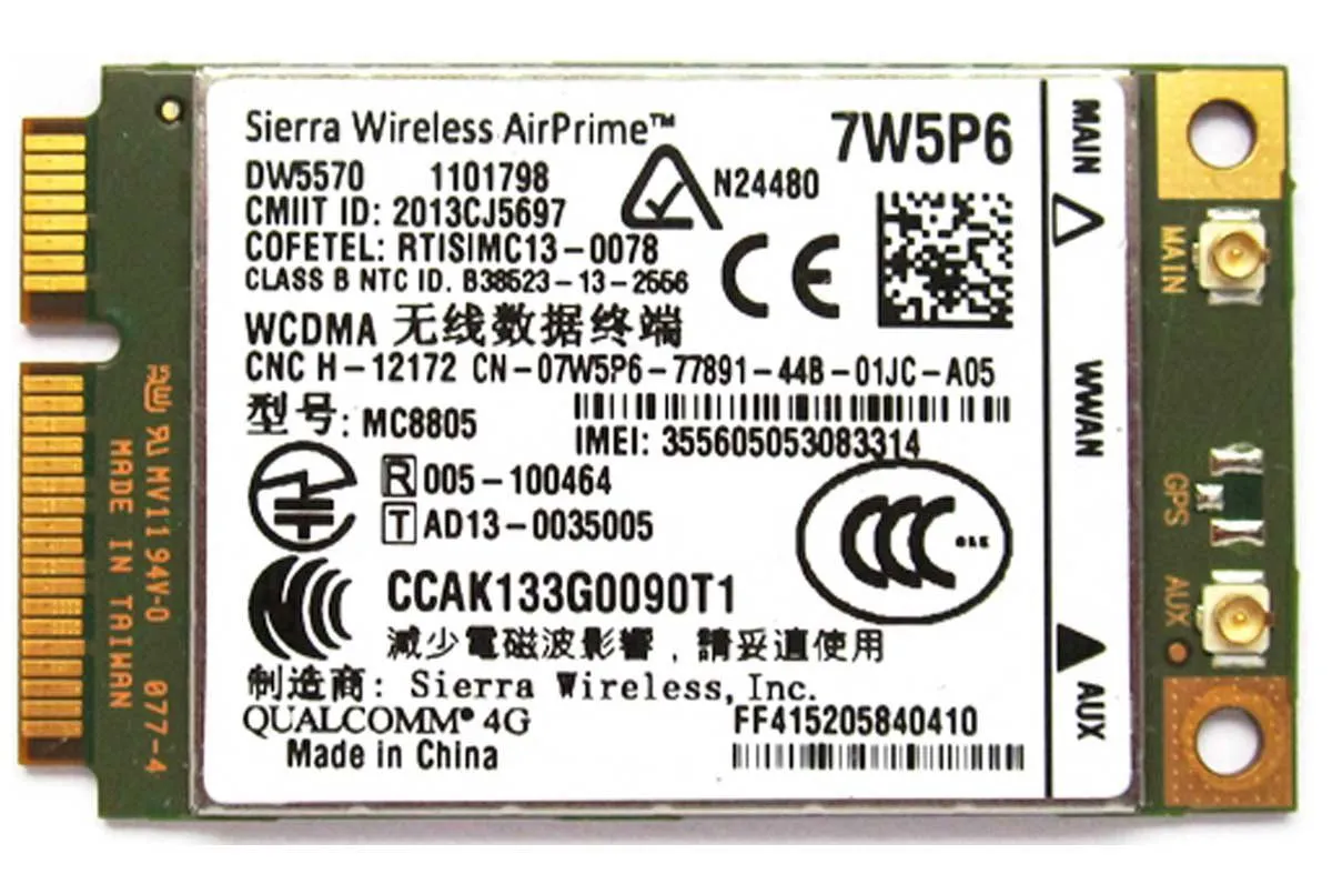 DW5570 7W5P6 Sierra MC8805 HSPA + WWAN Breedband Mobiele WWAN Netwerkkaart