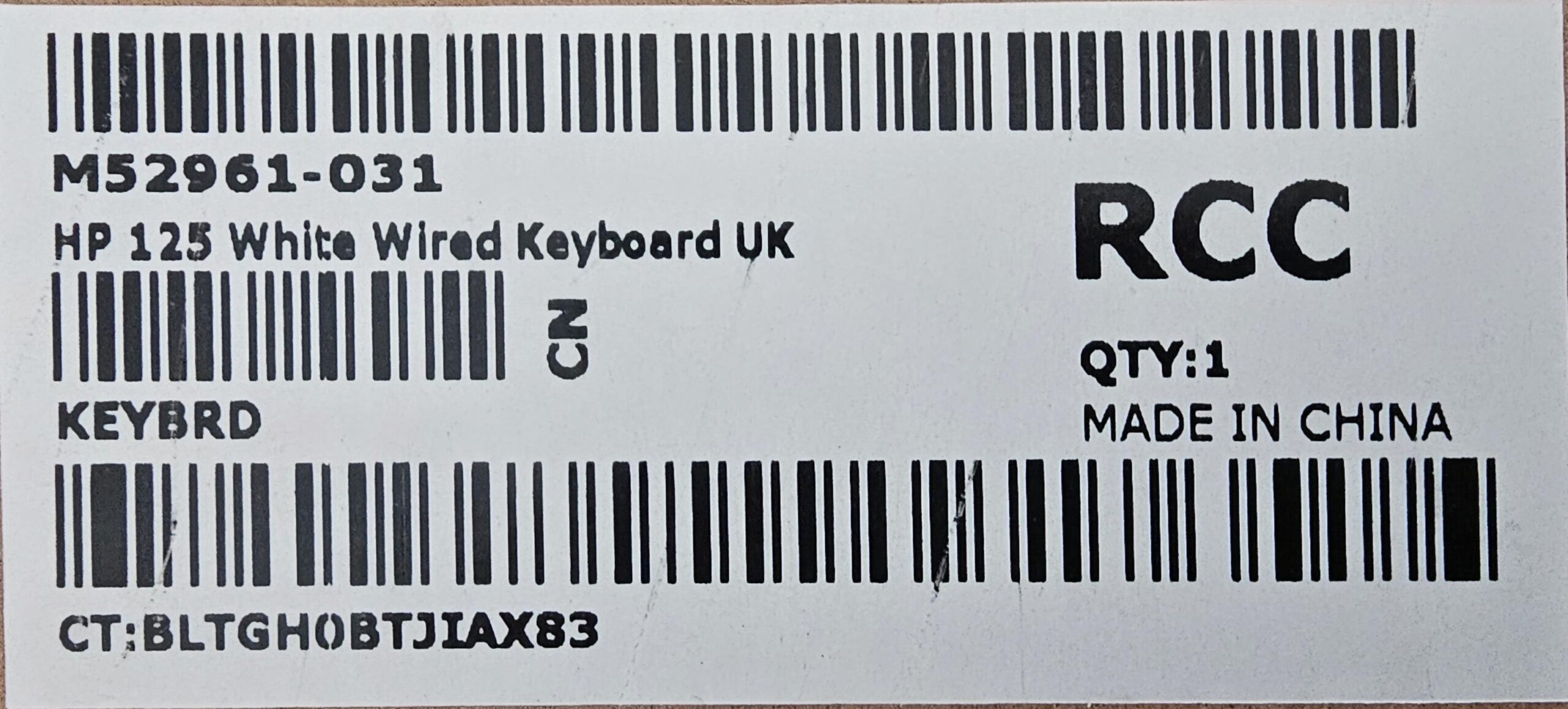 HP origineel keyboard wit USB bedraad UK ( M52961-031 ) NIEUW - Afbeelding 3