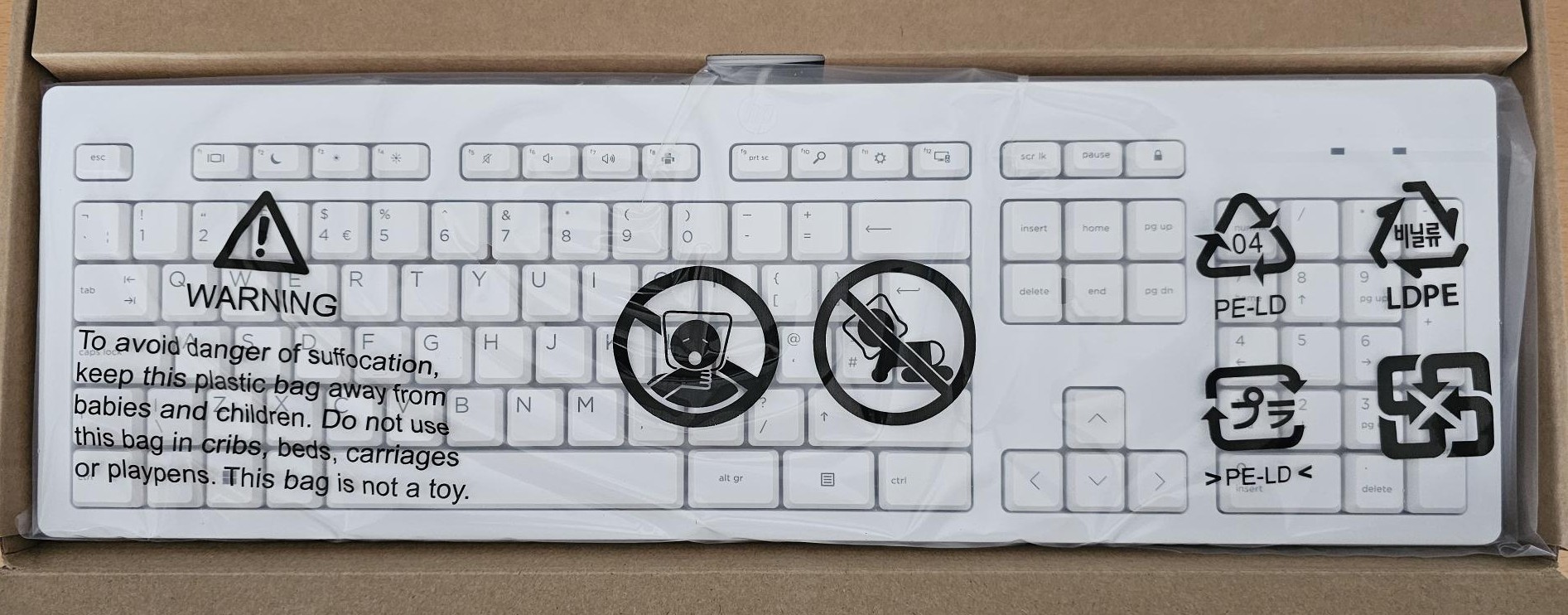 HP origineel keyboard wit USB bedraad UK ( M52961-031 ) NIEUW - Afbeelding 2