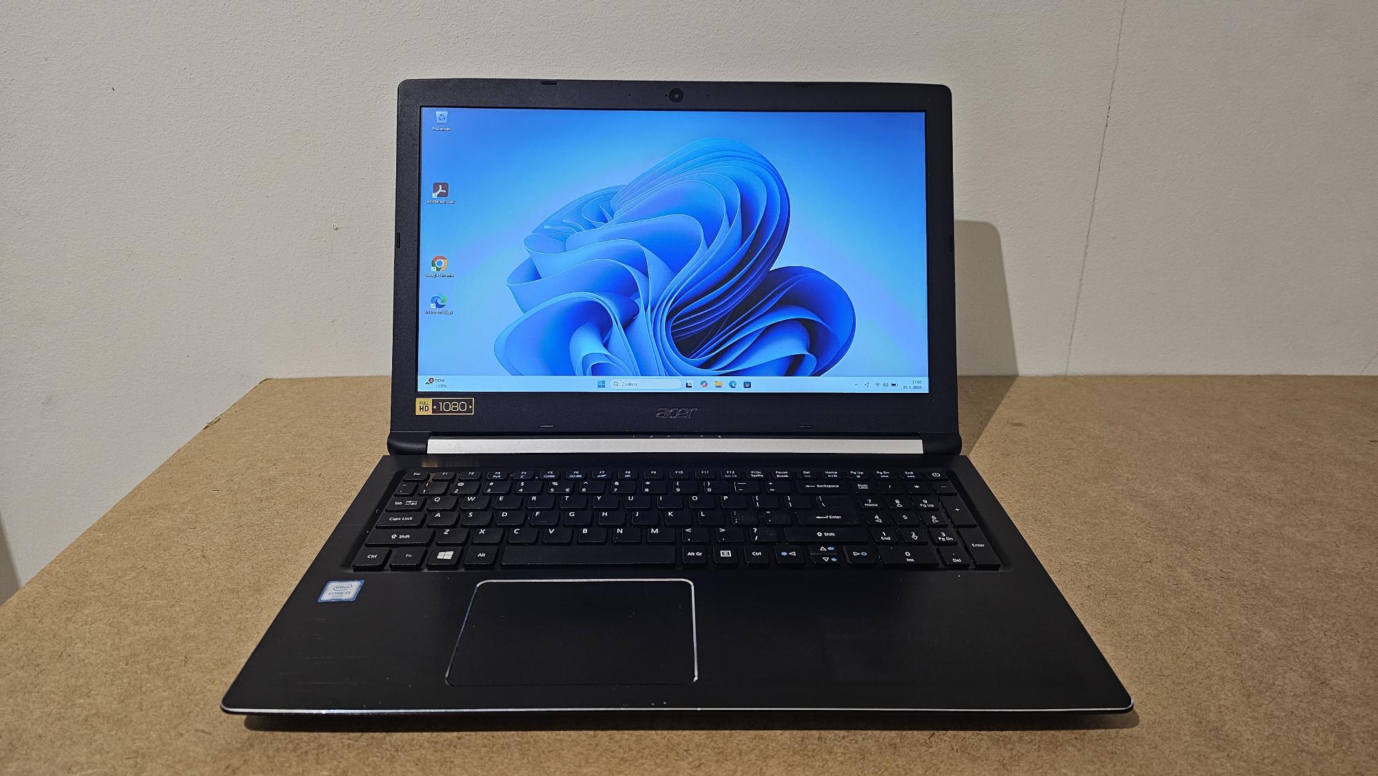 Acer Laptop A515-51-30DR met 15.6″Full-HD / i3-6006U 2GHz / 8GB / 240GB SSD / W11 Home ( Model N17C4 )